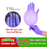  Găng Tay Cao Su Y Tế TTGLOVES Không Bột Nitrile Màu Tím Siêu Bền Đẹp 4.5gr (Hộp 100 Chiếc) 