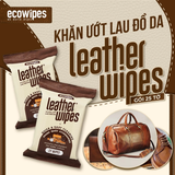  Hộp 20 gói khăn ướt lau giày da túi da ví da siêu tốc Leather EcoWipes gói 25 tờ hương quế 