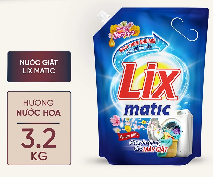  Nước giặt Lix 3.2 kg hương nước hoa, khử mùi nấm mốc 