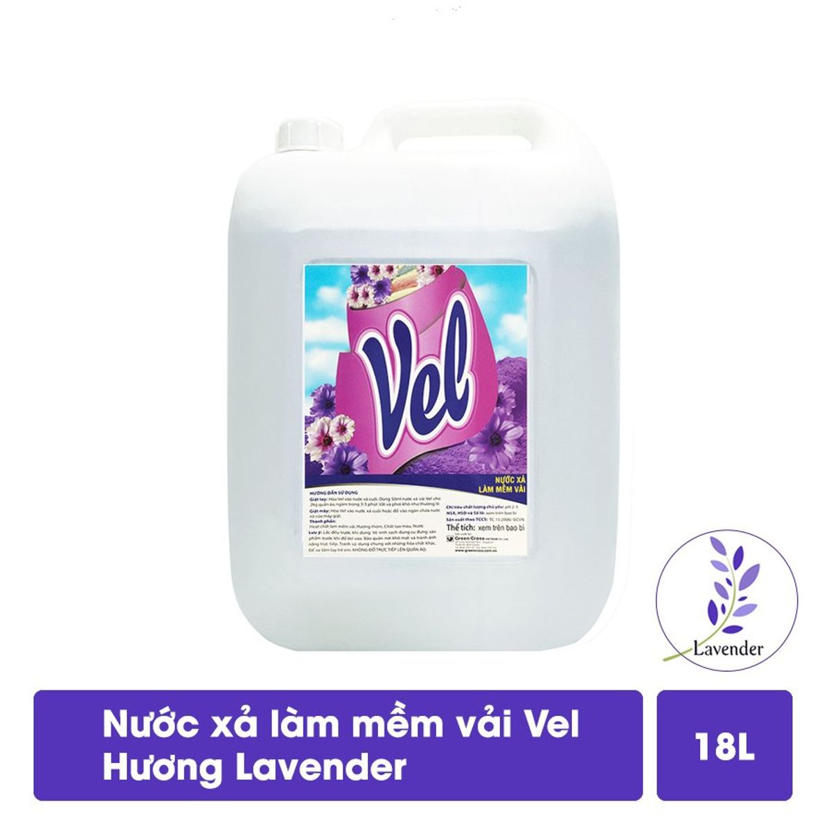  Nước xả vải VEL Đậm Đặc Hương Nước Hoa can 18L 