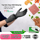  Găng Tay Nấu Ăn TTGLOVES Chất Liệu Cao Su Nitrile Không Bột Màu Đen (Hộp 100 Chiếc) 