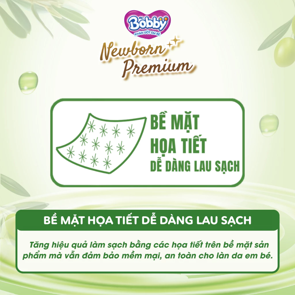  Túi 3 Gói Khăn ướt Bobby Newborn Premium 50 miếng/ gói 