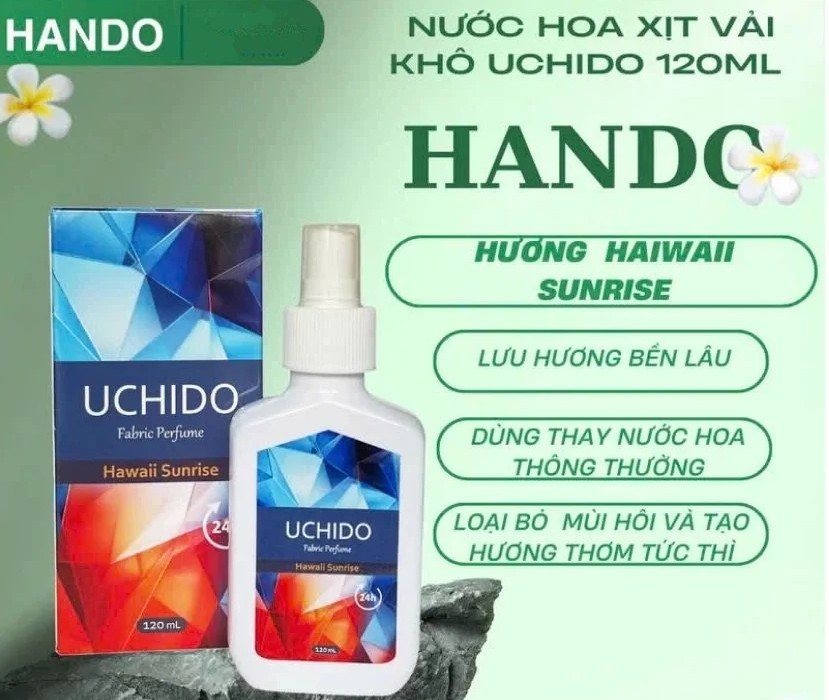  Xịt Thơm Quần Áo, Vải Vóc Uchido Hando 120 ml (Hương Tinh Dầu Nước Hoa) 