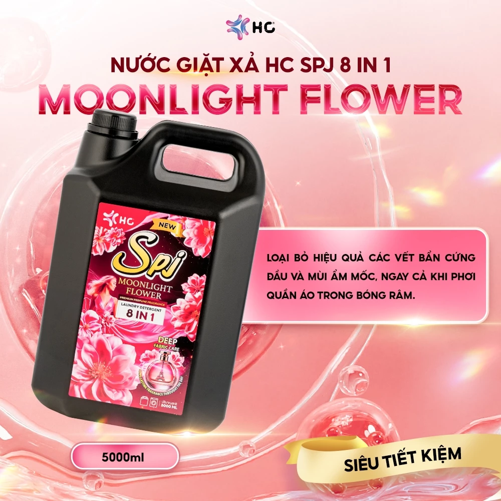  Nước Giặt Xả HC SPJ – Bản 8 IN 1 Cải Tiến, Nhiều Mùi Hương, Làm Sạch Vết Bẩn, Mềm Vải 