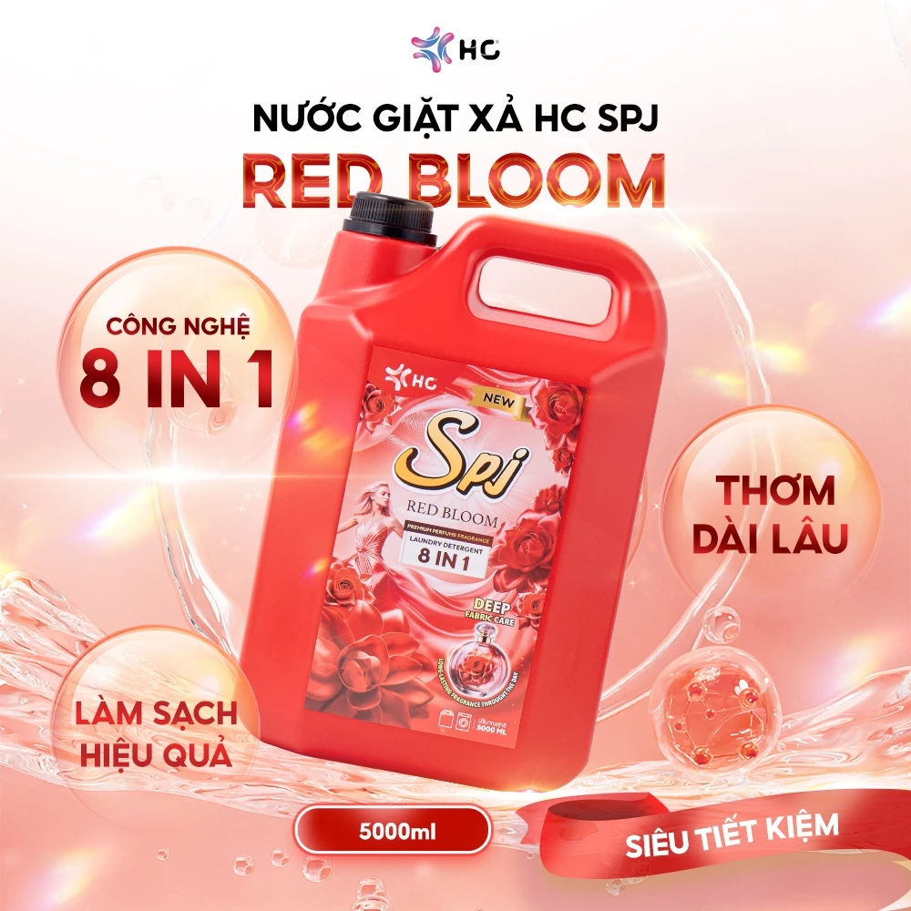  Nước Giặt Xả HC SPJ – Bản 8 IN 1 Cải Tiến, Nhiều Mùi Hương, Làm Sạch Vết Bẩn, Mềm Vải 