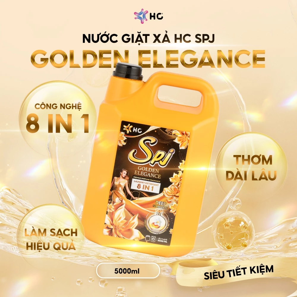  Nước Giặt Xả HC SPJ – Bản 8 IN 1 Cải Tiến, Nhiều Mùi Hương, Làm Sạch Vết Bẩn, Mềm Vải 
