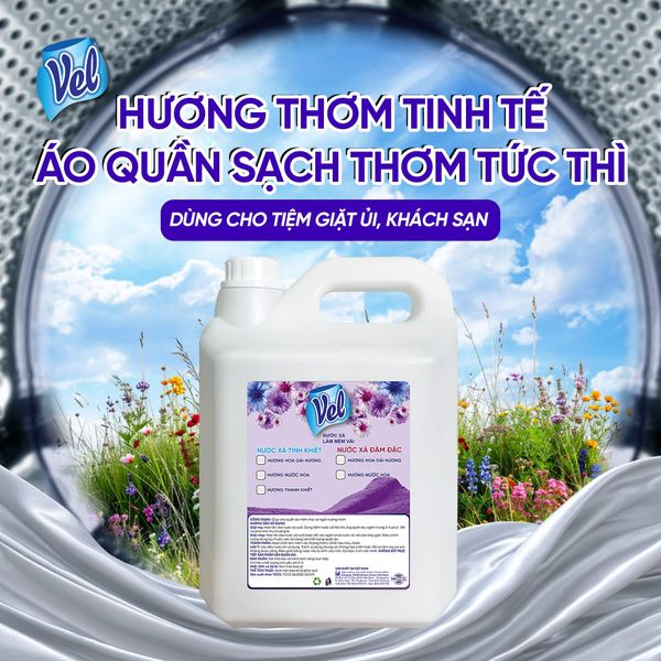  Nước xả vải Vel Đậm Đặc Hương Nước Hoa/ Lavender 5L 