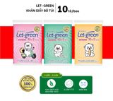  Khăn Giấy Bỏ Túi LET-GREEN Gói 10 Tờ Bột Giấy Nguyên Chất, An Toàn, Tiện Lợi 