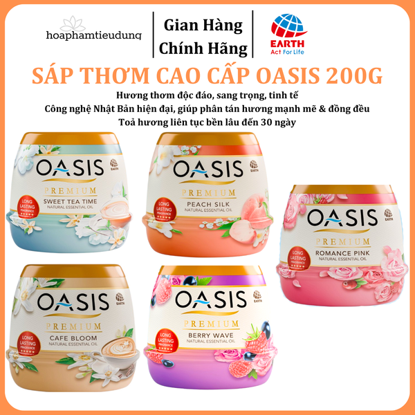  Sáp thơm cao cấp Oasis Premium 200g công nghệ Nhật Bản, lưu hương lâu, thơm tinh tế độc đáo (5 mùi) 