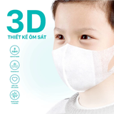  Khẩu Trang 3D Trẻ Em NIVA Hộp 15 Cái Cấu Trúc 3 Lớp Ngăn Bụi Mịn Kháng Khuẩn Cao Cấp Cho Bé Từ 1-6 Tuổi 