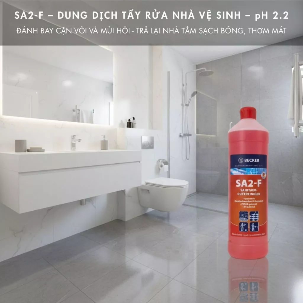  Nước tẩy rửa nhà vệ sinh BECKER SA2-F - pH 2.2 (Nhập khẩu Đức) 