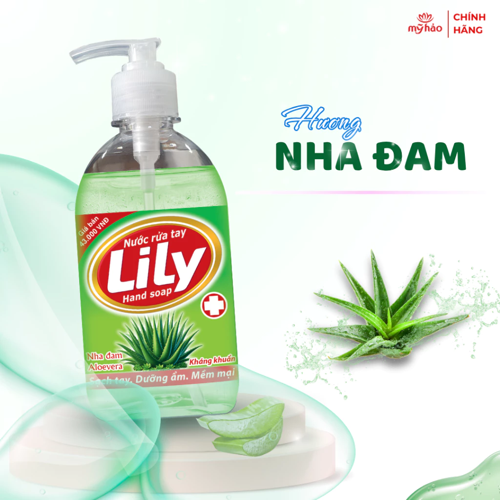  Nước Rửa Tay Dưỡng Ẩm Lily Mỹ Hảo Chiết Xuất Thiên Nhiên, Sạch Khuẩn An Toàn Chai 500 ML 