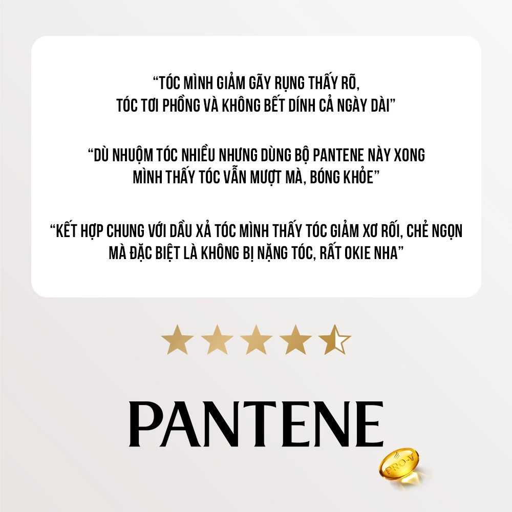  Dầu Gội PANTENE Pro-V Ngăn Rụng Tóc/ Phục Hồi Hư Tổn/ Suôn Mượt Óng Ả/ Giảm Gàu/ Dưỡng Ẩm - Chai 650ml 