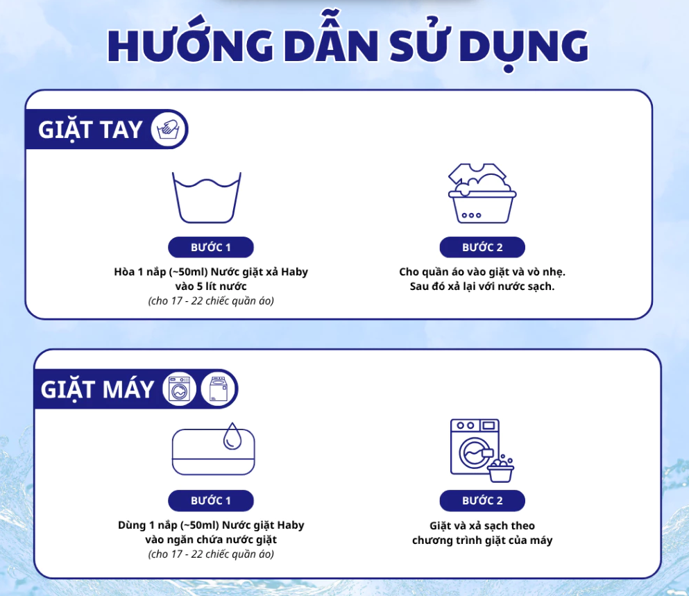  Nước giặt đậm đặc HABY Super-clean ULTRAWASH 8in1 – Sạch sâu, thơm lâu 700h, công nghệ Microfresh 3.8 Kg 