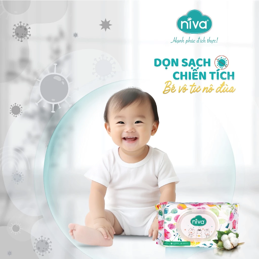  Khăn Ướt Đa Năng Không Mùi Niva 100 Tờ Tiện Dụng, Diệt Khuẩn, An Toàn Cho Trẻ Sơ Sinh Phụ Nữ Mang Thai 