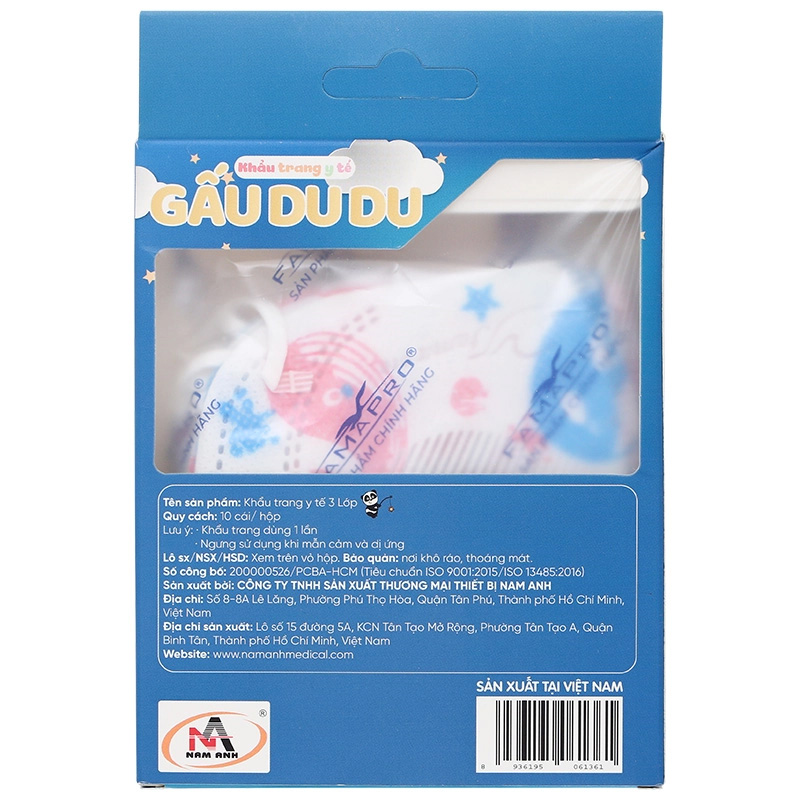  Khẩu trang Gấu Dudu Kids Famapro 3 lớp 