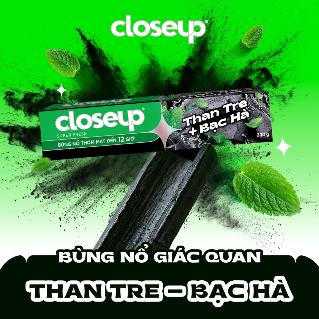  Kem Đánh Răng Closeup Trắng Răng Thơm Mát thành phần Thiên Nhiên 230g 