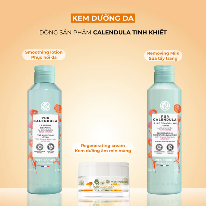 Kem Dưỡng Da Ngày Và Đêm Yves Rocher Calendula Regenerating Day Night Cream 50ml 