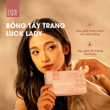  Bông tẩy trang Luck Lady cao cấp dạng hộp giấy 80 miếng/hộp, kích thước bông 7x7,5cm,mềm mịn, làm sạch da 