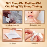  Bông Tẩy Trang Elene Cotton Dạng Vuông Cao Cấp, Mềm Mại, Làm Sạch Da GÓI 200 MIẾNG 