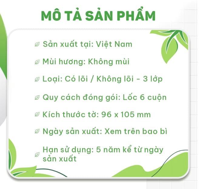  Giấy vệ sinh giấy cuộn cao cấp EcoWipes dày 3 lớp có lõi/ không lõi mềm mịn dai thấm hút tốt 