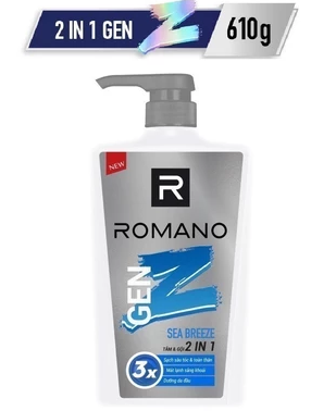  Tắm gội cho nam 2in1 cho nam / Dầu gội nam Romano Gen Z hương Sea Breeze/ Forest Cedar 610g / chai - 