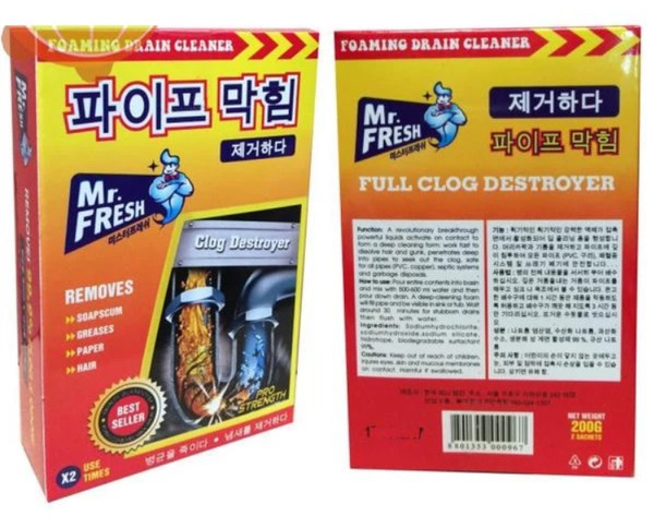  Bột làm thông đường ống Mr Fresh 200g (2 gói x100g) Hàn Quốc 