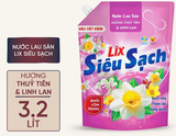  Nước lau sàn siêu sạch Lix túi 3.2L sạch nhà, thơm lâu đuổi côn trùng, phù hợp với mọi loại sàn 