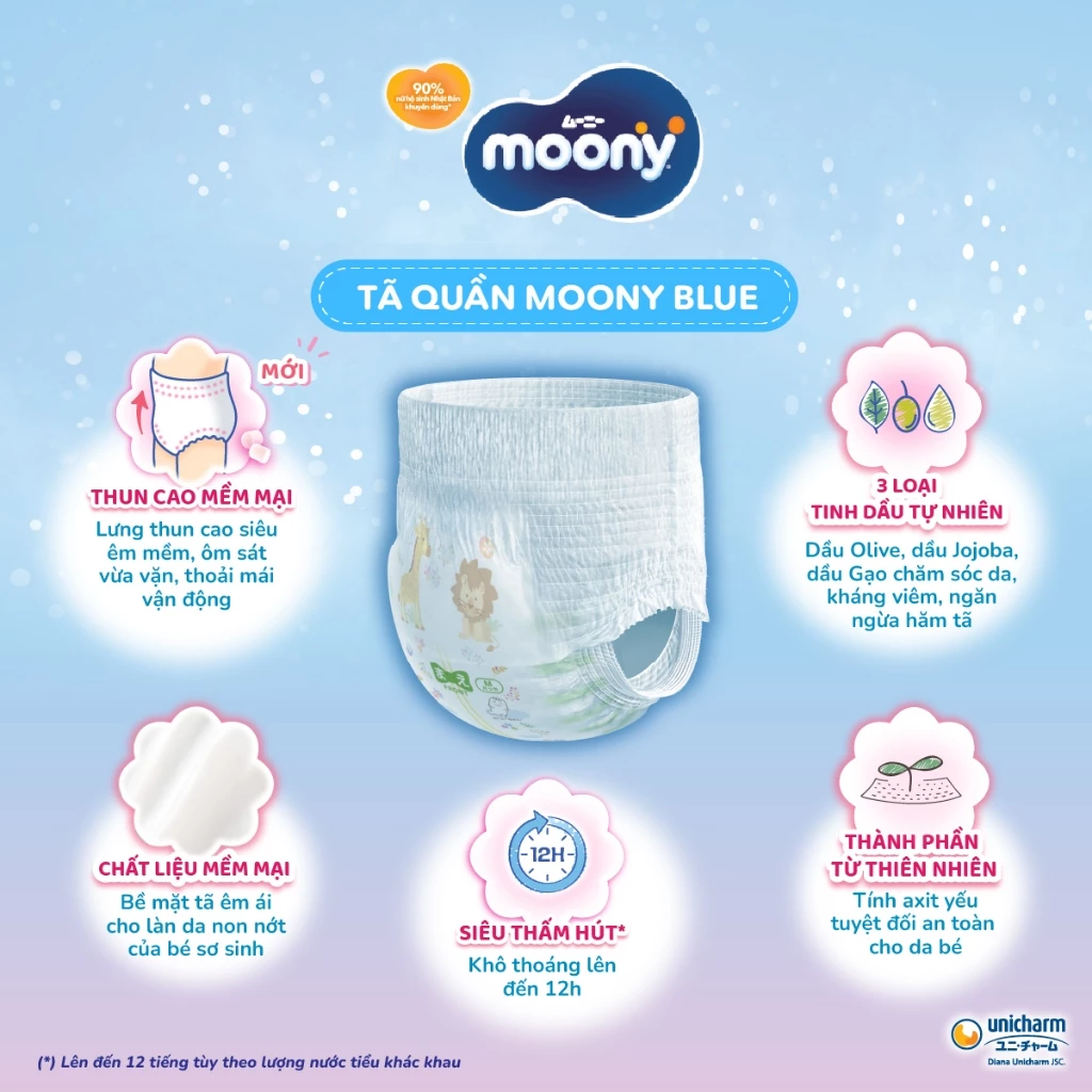  Tã quần cao cấp Moony Bé Gái L44/XL38/XXL26 - Nhập khẩu Nhật Bản 