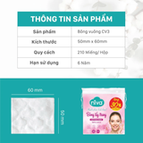  Bông Tẩy Trang Vuông NIVA CV3 Túi 210 Miếng – Bông Tự Nhiên Cao Cấp, Bản Cải Tiến 