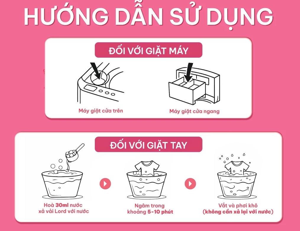  Nước Xả Vải LORD Hương Nước Hoa Đậm Đặc Sạch Khuẩn Mềm Vải Lưu Hương Thơm Lâu 3kg 