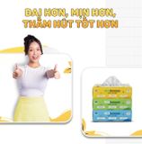  Hộp khăn giấy rút hộp giấy ăn 3 màu cao cấp EcoWipes 180 tờ không bụi vụn 