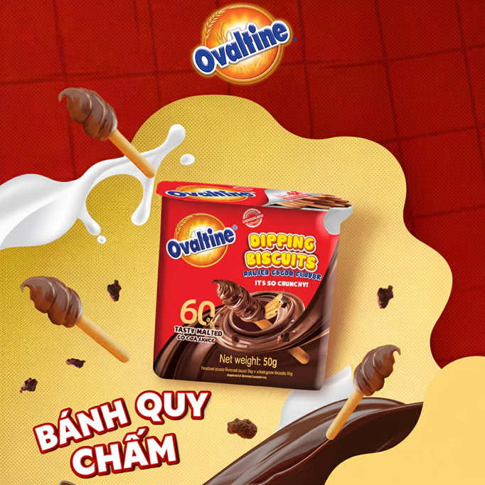  Bánh quy que chấm Sô-cô-la Ovaltine (6 hộp/khay) 