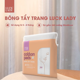  Túi bông tẩy trang Luck Lady dạng túi rút 240 miếng mềm mịn, làm sạch da, an toàn cho da, skincare làm đẹp da 