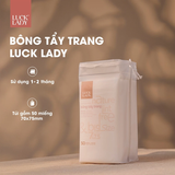  Túi bông tẩy trang Luck Lady cao cấp dạng túi rút nhỏ gọn mang đi du lịch 50 miếng/túi, kích thước bông 7x7,5cm 