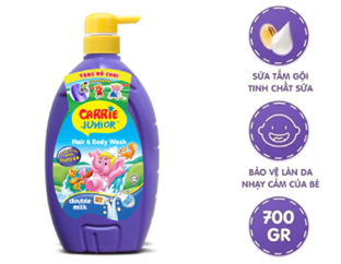  Sữa Tắm Gội cho bé Carrie Junior hương trái cây thiên nhiên 700g 