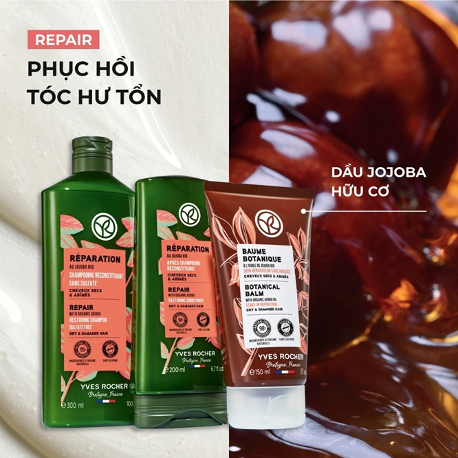  Dầu xả phục hồi tóc hư tổn Yves Rocher Repair Hair Care Restoring Conditioner 200ml 