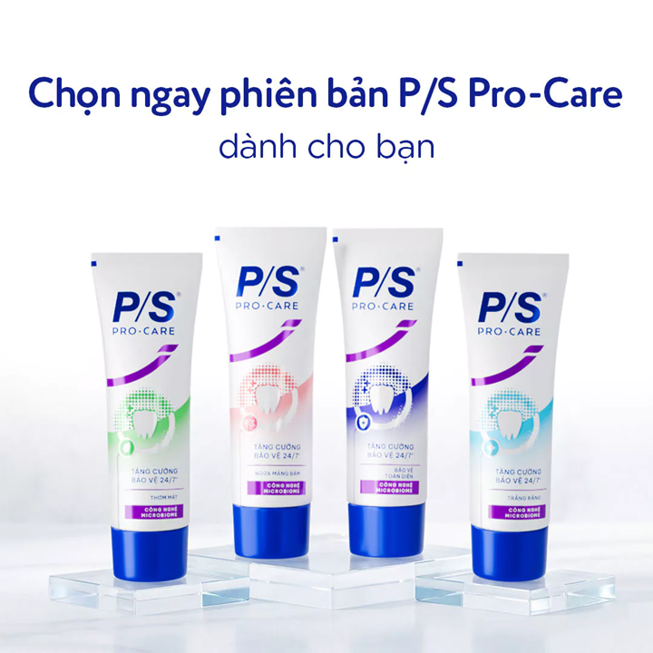  Kem Đánh răng P/S Pro-Care với hàng tỉ ion hoạt tính hỗ trợ lợi khuẩn 150g 
