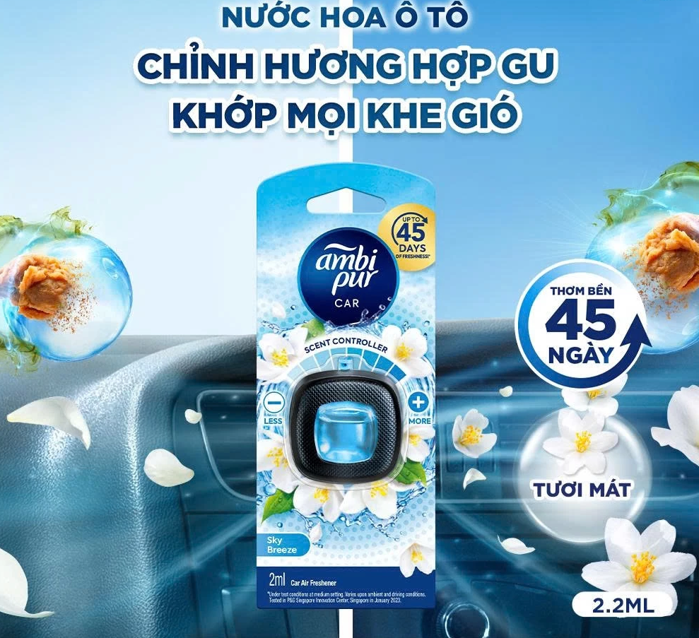  Nước hoa khử mùi ô tô Ambi Pur hương Oải Hương 2.2ML | nước hoa ô tô cao cấp, khử mùi ô tô, thơm ô tô 