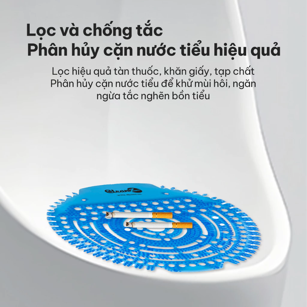  Tấm Lót Bồn Tiểu Nam Đứng, Tấm Lót Khử Mùi Bồn Cầu CleanZ - Khử mùi bồn tiểu, lọc rác, chống tắc nghẽn 