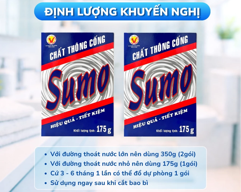  BỘT THÔNG CỐNG SUMO 175G – Thông Sạch Cặn Bã, Tóc, Rác Thải, Khử Mùi Hôi Tức Thì 