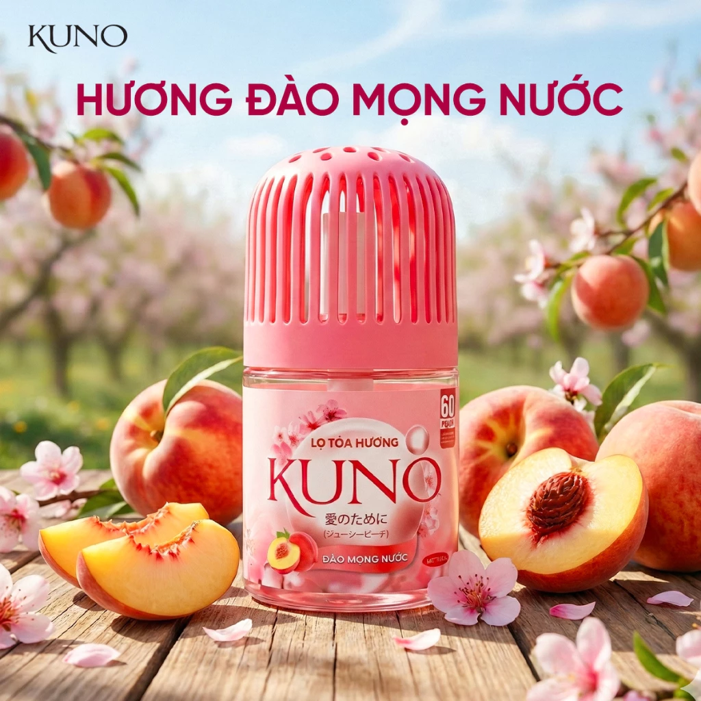  Lọ tỏa hương KUNO hương thơm tự nhiên, Lọ thơm phòng khử mùi 360 độ thế hệ mới thơm lâu 45 ngày 