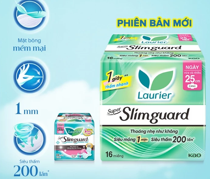  Băng Vệ Sinh Laurier Siêu Mỏng 1mm GÓI LỚN TIẾT KIỆM 