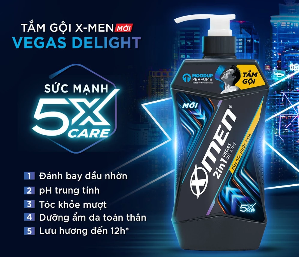  Tắm Gội XMen Amazon Hunt/Vegas Delight 630g/850g - Hương Nước Hoa Phong Trần 