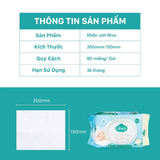  Khăn Ướt Đa Năng Không Mùi Niva Gói 80 Tờ Tiện Dụng, Diệt Khuẩn, An Toàn Cho Trẻ Sơ Sinh Phụ Nữ Mang Thai 