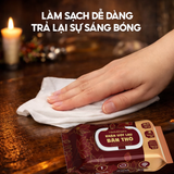  Khăn ướt lau bàn thờ gia tiên hương trầm sáng bóng bề mặt gỗ, Khăn lau bao sái bàn thờ 