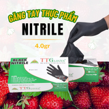  Găng Tay Nấu Ăn TTGLOVES Chất Liệu Cao Su Nitrile Không Bột Màu Đen (Hộp 100 Chiếc) 