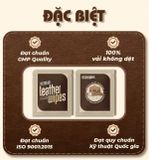  Hộp 20 gói khăn ướt lau giày da túi da ví da siêu tốc Leather EcoWipes gói 25 tờ hương quế 