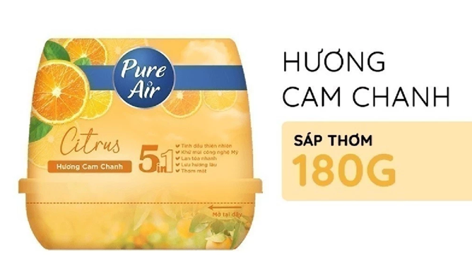  Sáp Thơm Khử Mùi PURE AIR Hương Ổi/Sả Chanh/Cà Phê/Trái Cây 180g 
