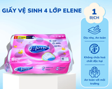  Giấy Vệ Sinh Elene 6 Cuộn 4 Lớp Cao Cấp, Mềm Mịn, An Toàn, Tan Ngay Trong Nước (Có Lõi/Không Lõi) 